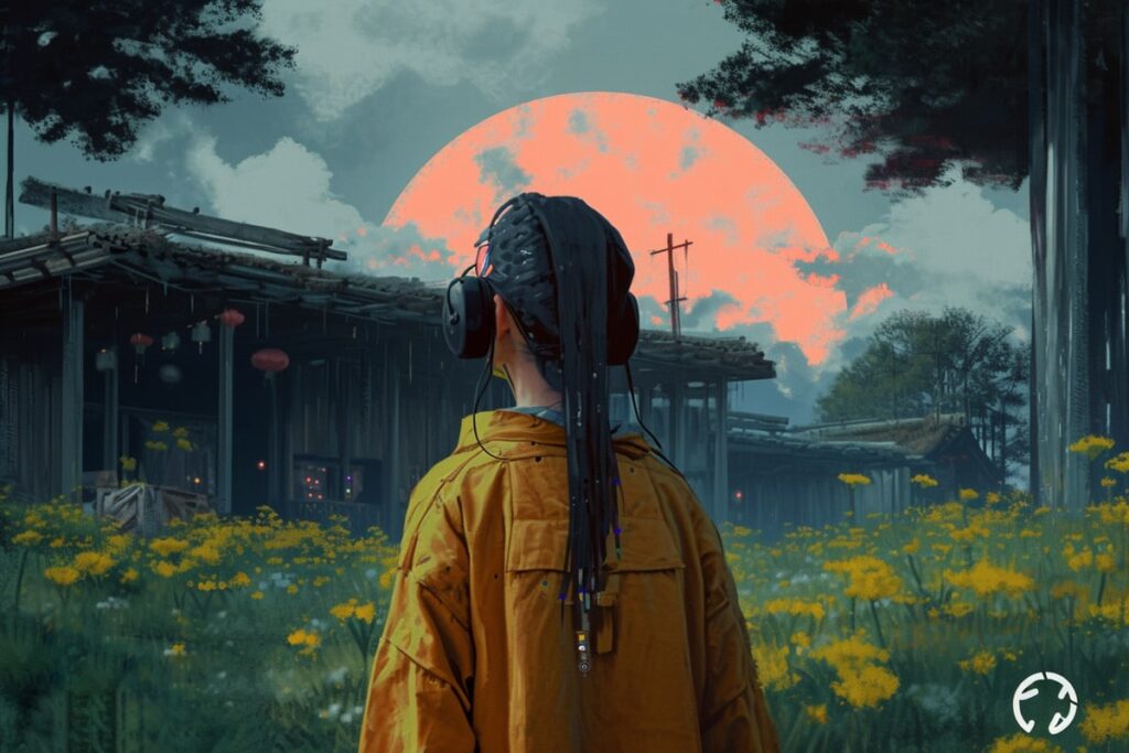 Notre version d’un personnage tiré du premier épisode de la balado Necessary Tomorrows, The Last Impala. Créé avec Midjourney.